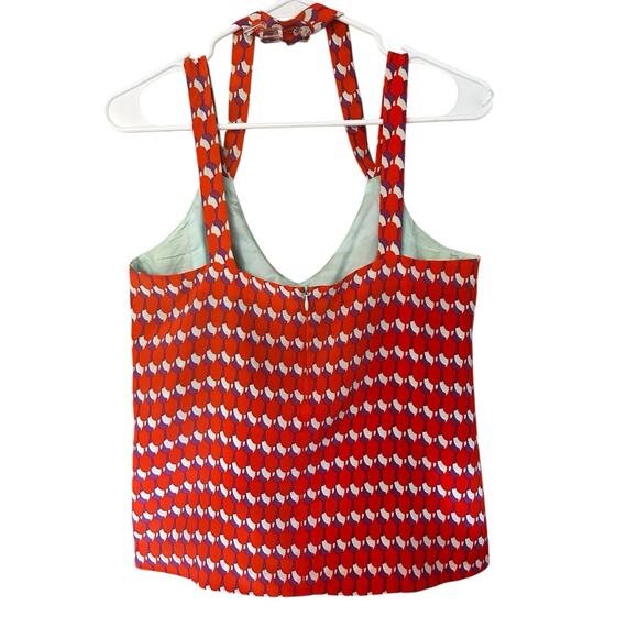 Nanette Lepore Womens 100% Silk Lined Pinkish Orange Beaded Halter Tank Top Sz.4 - Picture 6 of 11